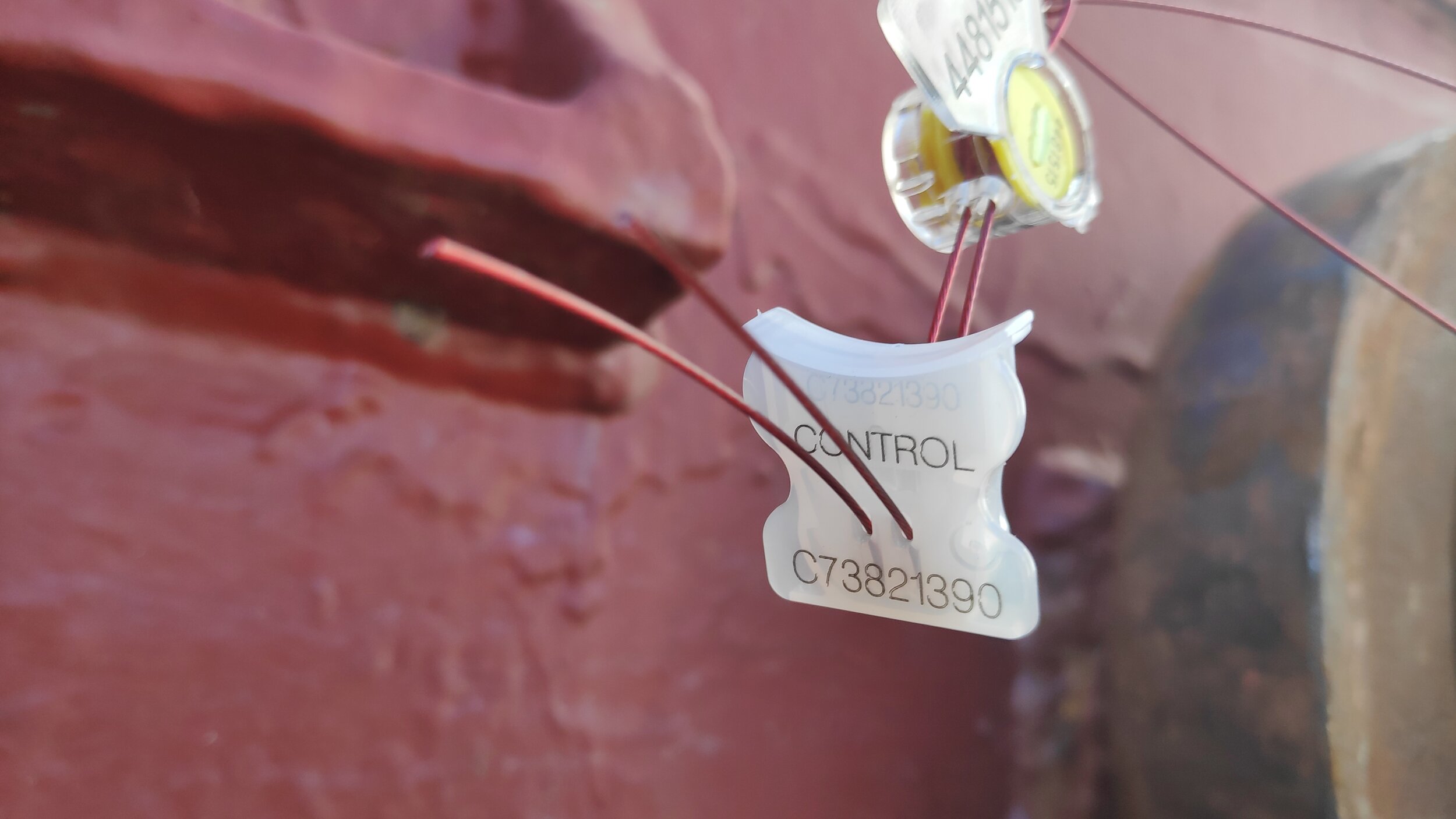 Hold sealed by plastic numbered clip seal