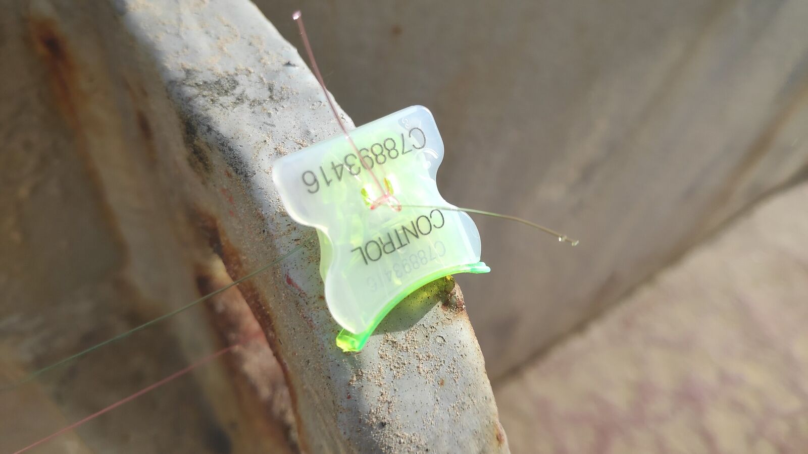 Hold sealed by plastic numbered clip seal