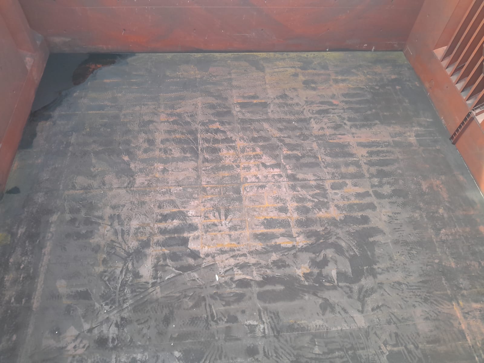 Cargo hold cleaning in progress