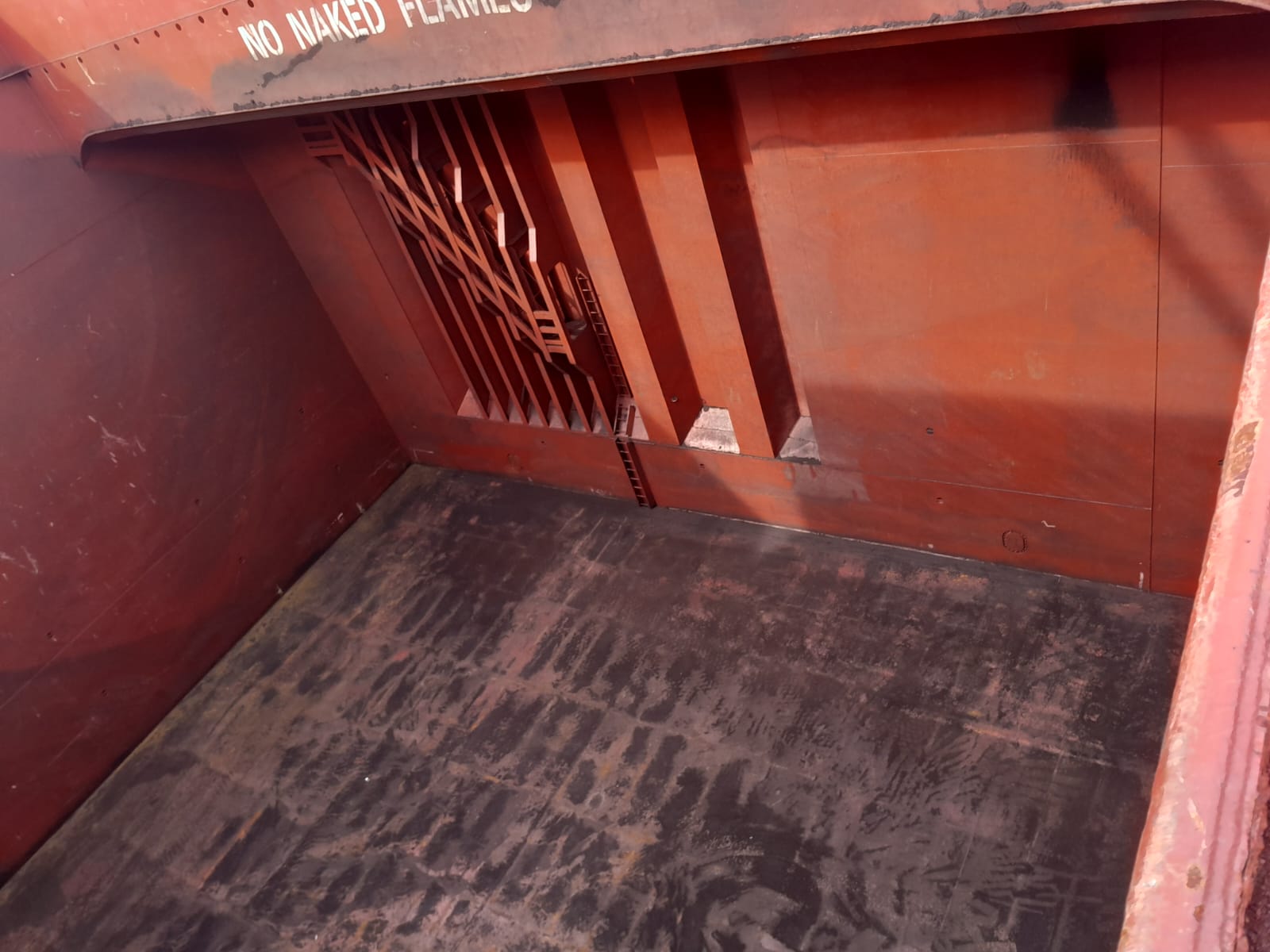 Cargo hold cleaning in progress
