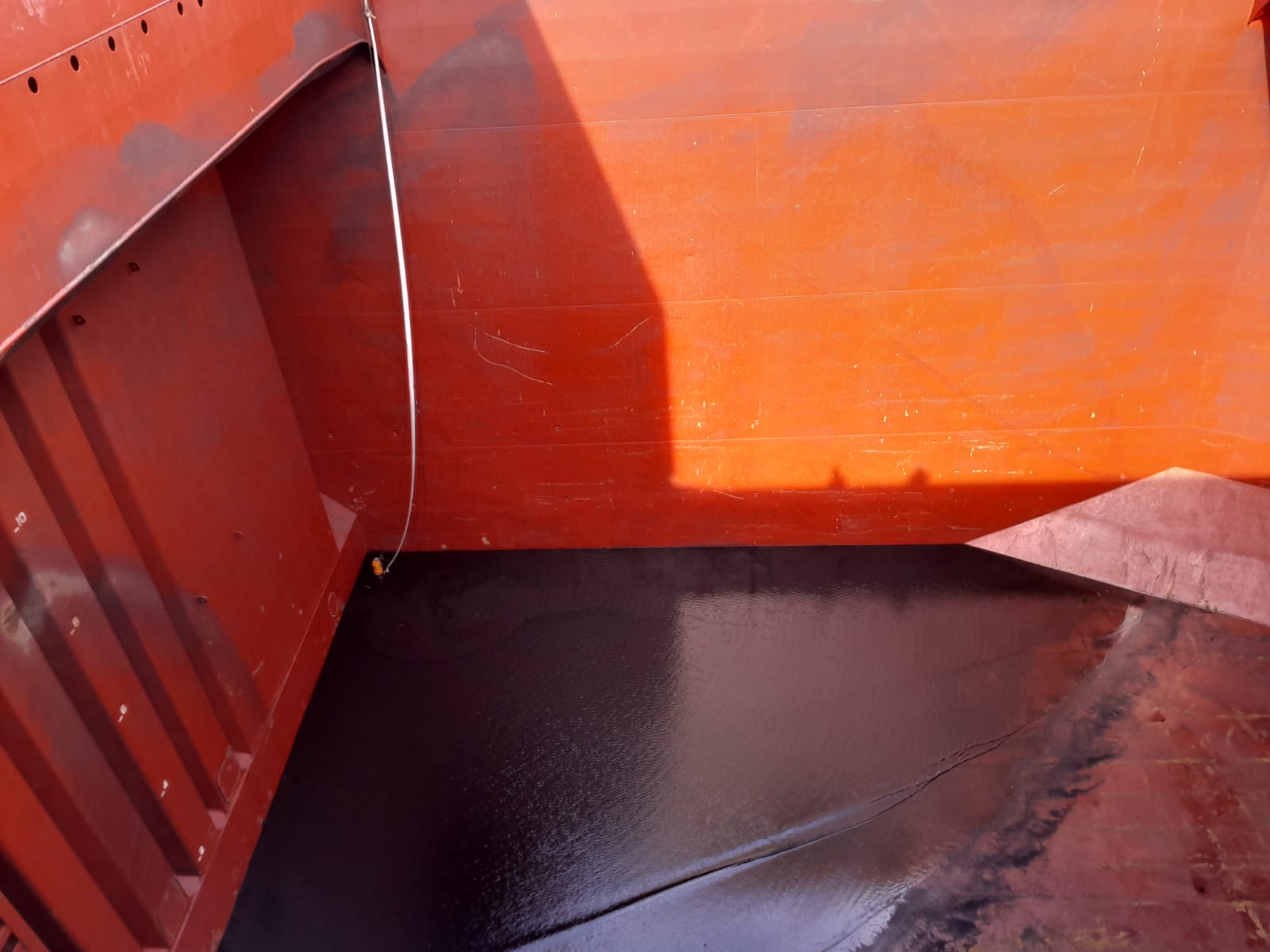 Cargo hold cleaning in progress