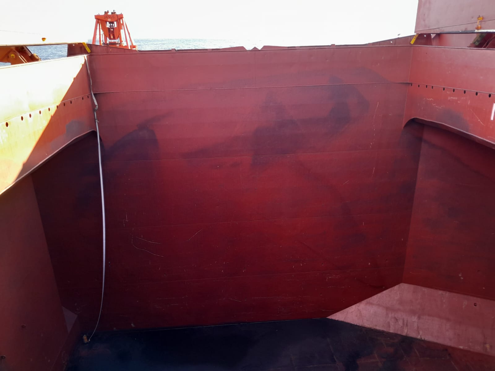 Cargo hold cleaning in progress