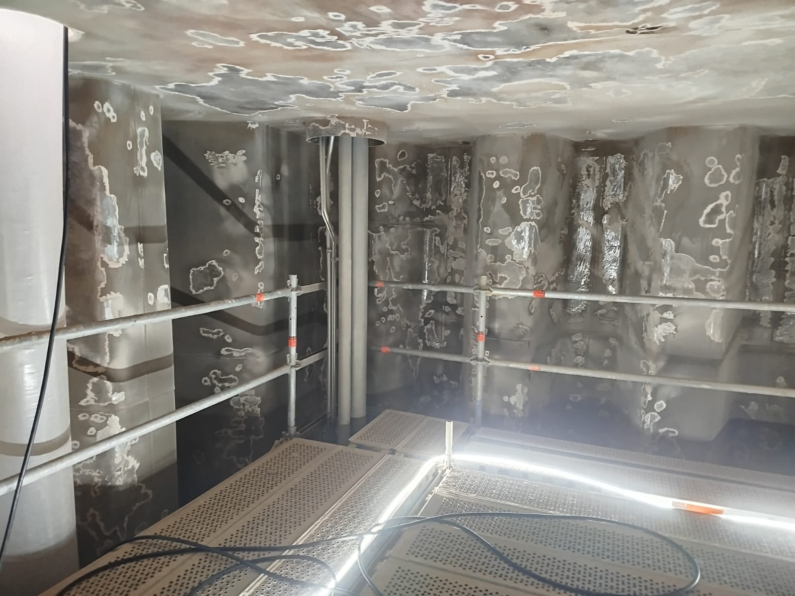 Cleaned and painted cargo tank
