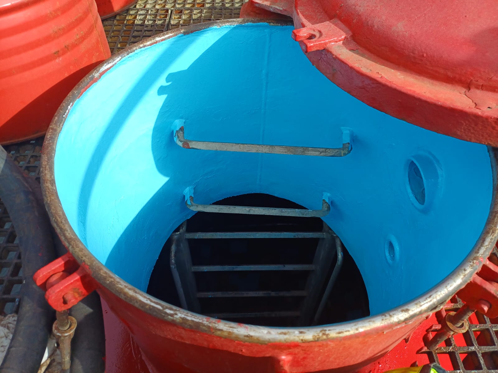Cleaned and painted cargo tank