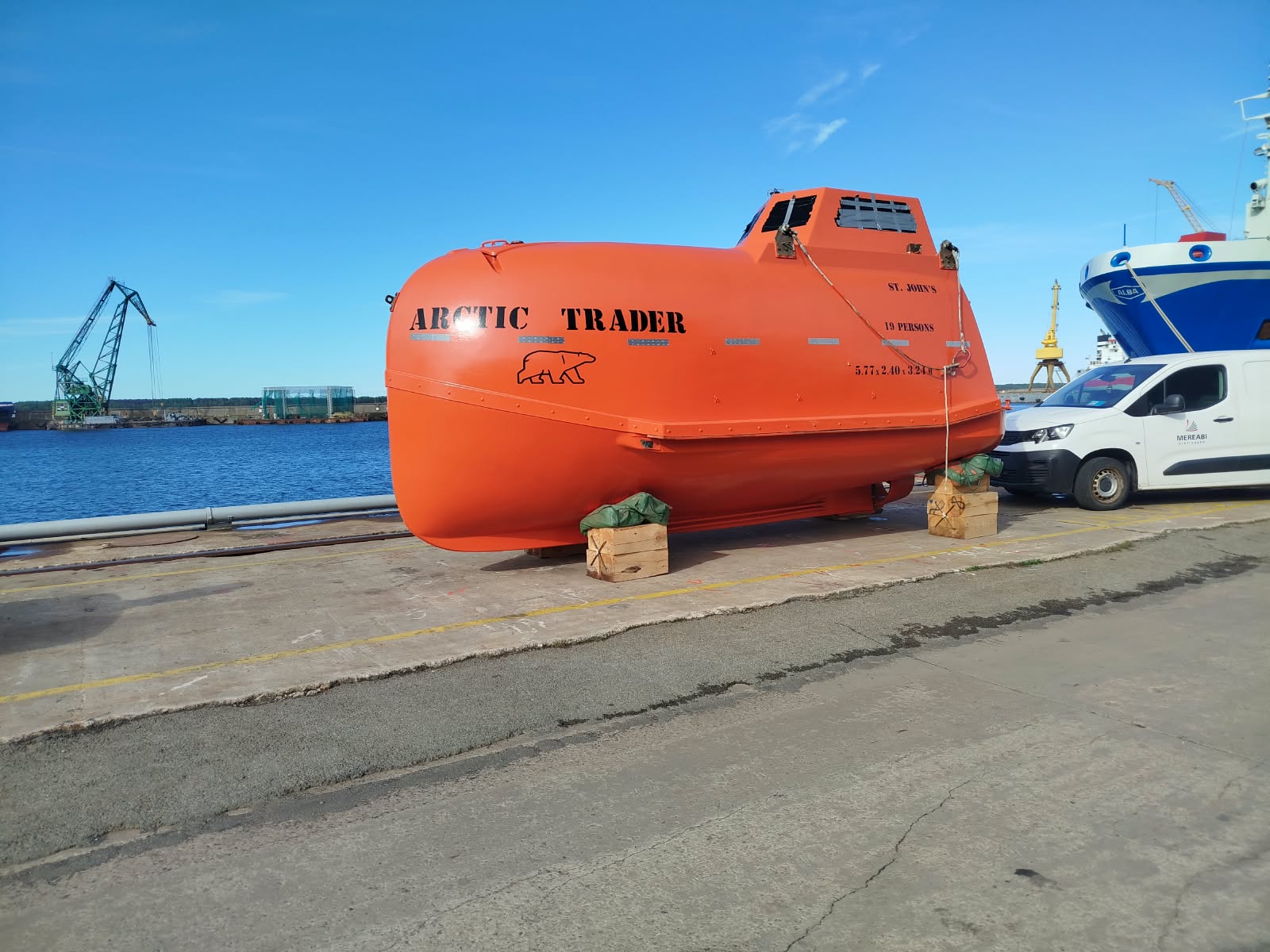 Cleaned and painted lifeboat