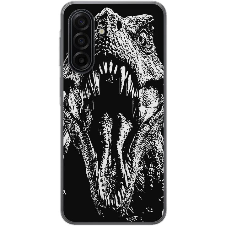 Kompatibelt Mobilskal till Samsung Galaxy A17 5G T-Rex vrål dinosaurie episk svartvit prehistoriskt djur intensivt vrål monster konst illustration po
