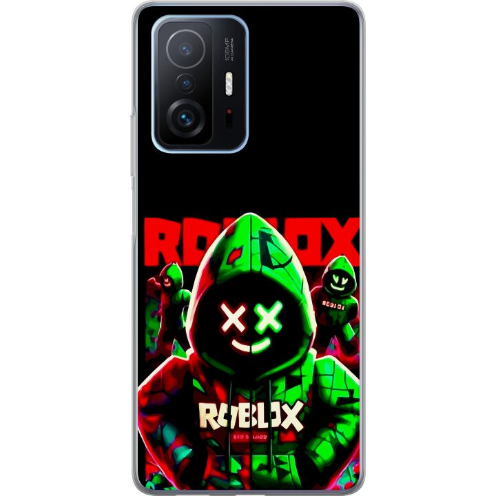 Kompatibelt Mobildeksel til Xiaomi 11T Pro Roblox Shadow Squad Design mørk neon-inspirert stil med grønne og røde kontraster for et kult intenst utse