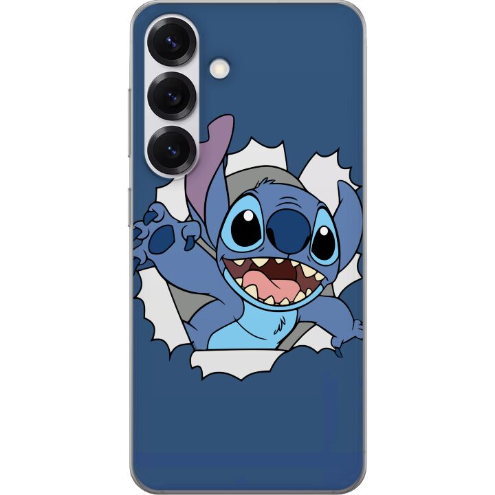 Kompatibelt Mobilskal till Samsung Galaxy S25 Disney Stitch Lilo och Stitch blå figur söt alien kawaii tecknad karaktär rolig affisch retrodesign