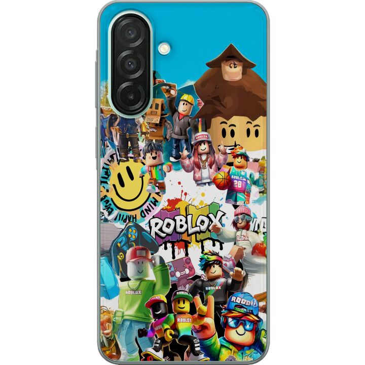 Kompatibelt Mobilskal till Samsung Galaxy A26 Roblox Party färgglatt motiv med spelkaraktärer och gamingenergi för alla fans