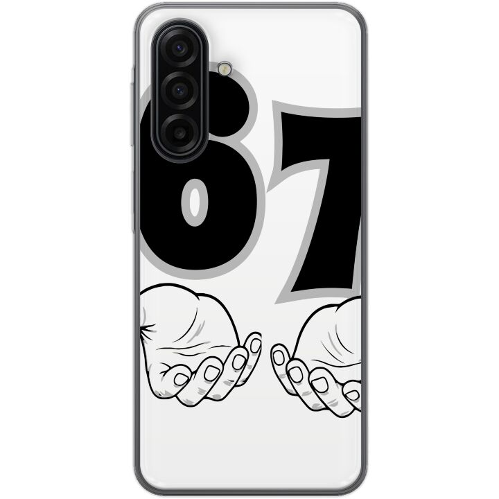 Kompatibelt Mobilskal till Samsung Galaxy A17 5G 67 meme händer illustration svartvit - stilren 6-7 grafik med händer och tydlig minimalistisk design