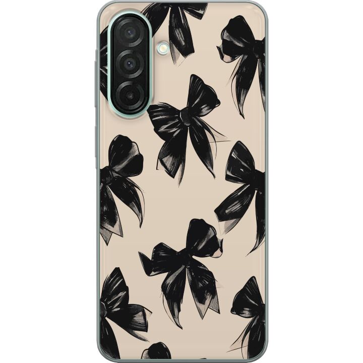 Kompatibelt Mobilskal till Samsung Galaxy A26 Svarta rosetter på beige bakgrund elegant tidlös design med mjuka kontraster och lyxig känsla