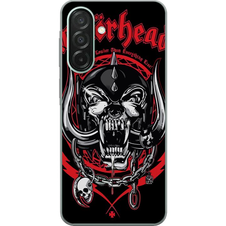Kompatibelt Mobilskal till Samsung Galaxy A26 Motorhead dödskalle i rött och svart hårdrockdesign för fans av klassisk metal och energi