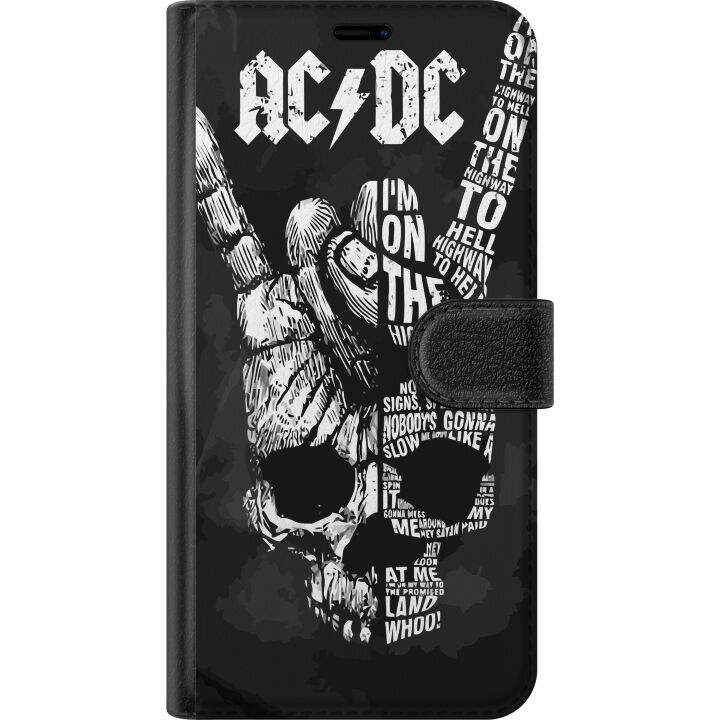 Kompatibelt Plånboksfodral till Samsung Galaxy A56 ACDC rockmusikband gitarr klassiker