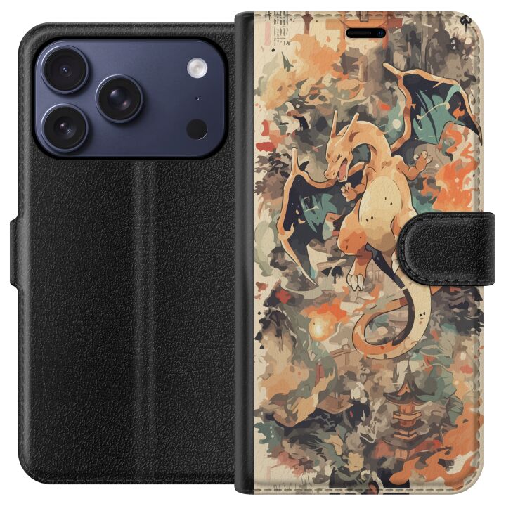 Kompatibelt Plånboksfodral till Apple iPhone 17 Pro Eldsprutande Drake