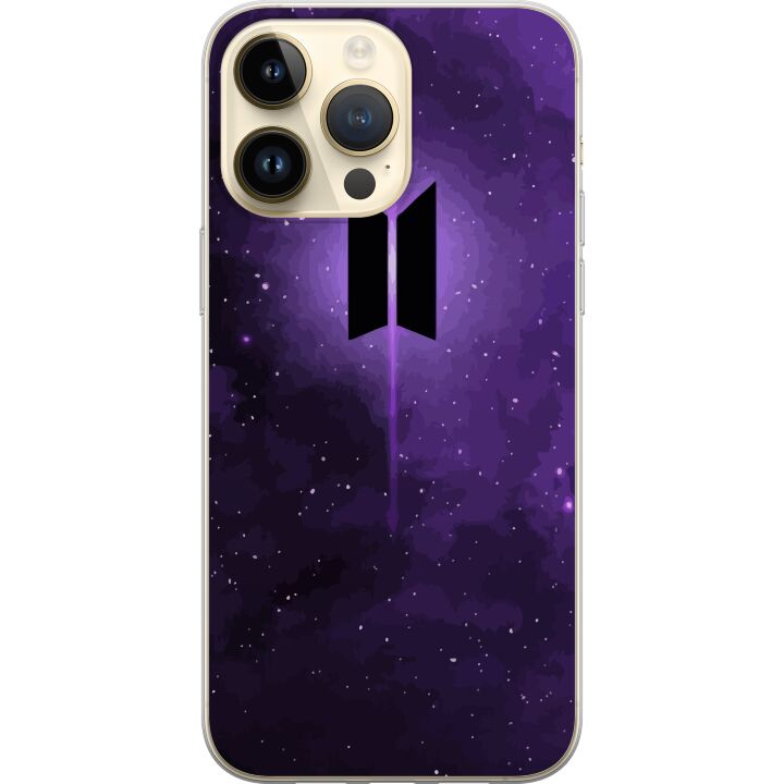 Kompatibelt Mobilskal till Apple iPhone 15 Pro Max BTS kpop logga lila galax poster rymddesign koreanskt band armé symbol stjärnhimmel musik fan kons