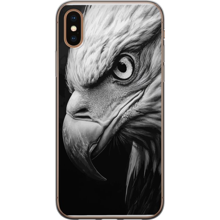 Kompatibelt Mobilskal till Apple iPhone XS Max Örn porträtt realistisk närbild kraftfull fågel djurmotiv stark wildlife illustration natur poster