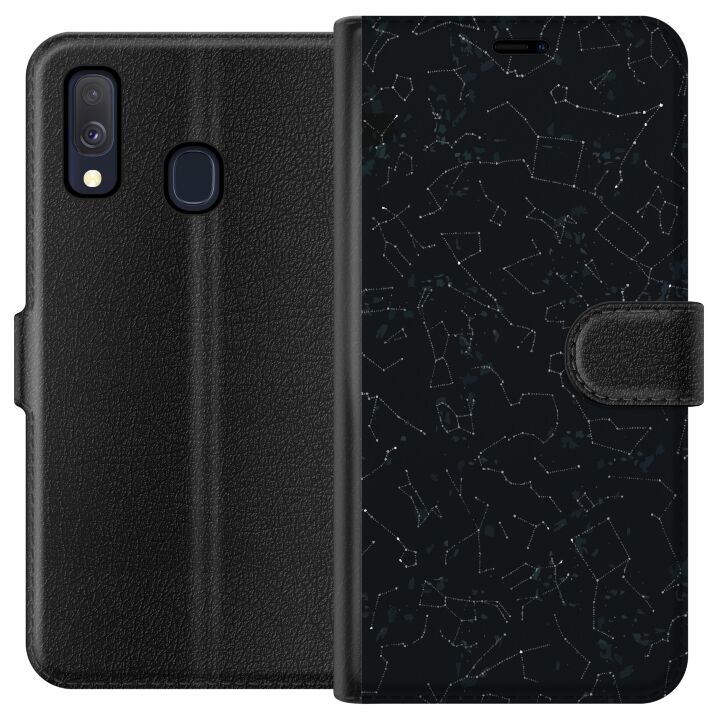 Kompatibelt Plånboksfodral till Samsung Galaxy A40 Stjärnhimmel