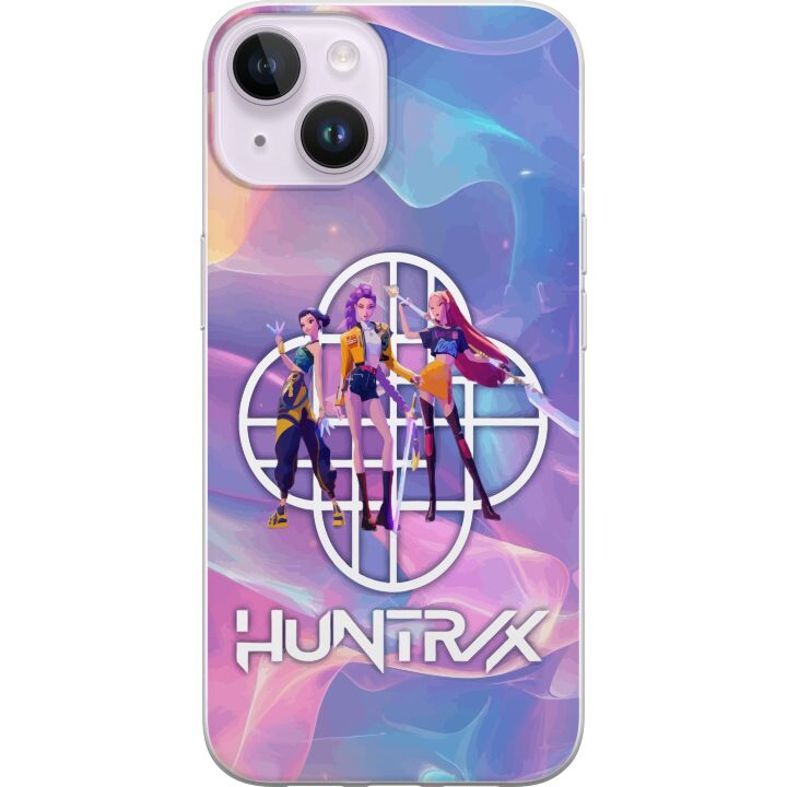 Kompatibelt Mobilskal till Apple iPhone 15 Plus Huntrix Neon Trio Kpop Demon Hunter Färgstark futuristisk design med tre kvinnliga hjältar i pastell