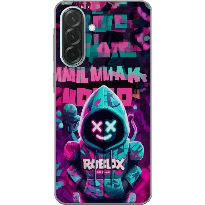 Kompatibelt Mobilskal till Samsung Galaxy A36 Neon Gamer snyggt speltema med huva, neonljus och futuristisk gamingstil