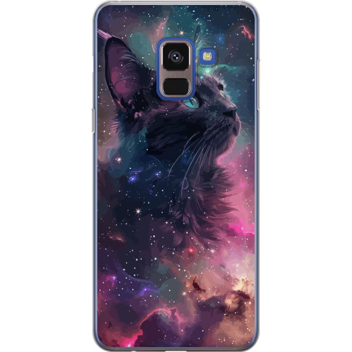 Kompatibelt Mobilskal till Samsung Galaxy A8 (2018) Katten i Galaxen
