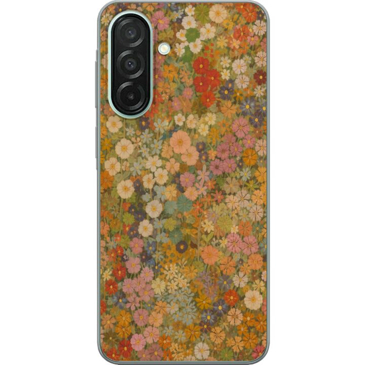 Kompatibelt Mobilskal till Samsung Galaxy A26 Blomsteräng i varma toner med en nostalgisk målarkänsla