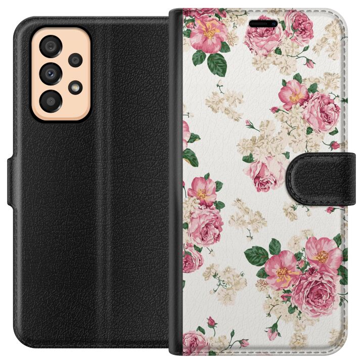 Kompatibelt Plånboksfodral till Samsung Galaxy A33 5G Retro Blommor