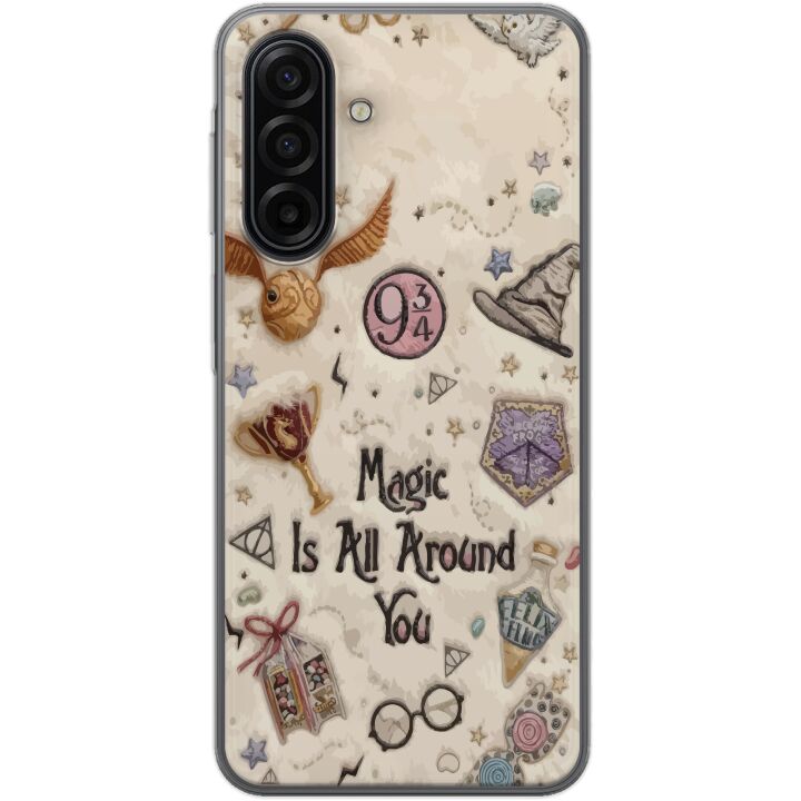 Kompatibelt Mobilskal till Samsung Galaxy A17 5G Broderad magisk illustration med symboler, citat och en fantasivärld i drömsk sagostil.
