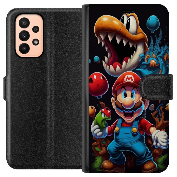 Kompatibelt Plånboksfodral till Samsung Galaxy A23 Super Mario