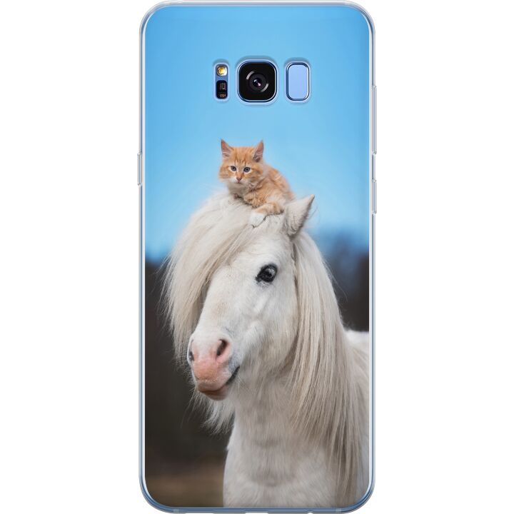 Kompatibelt Mobilskal till Samsung Galaxy S8 Häst & Katt