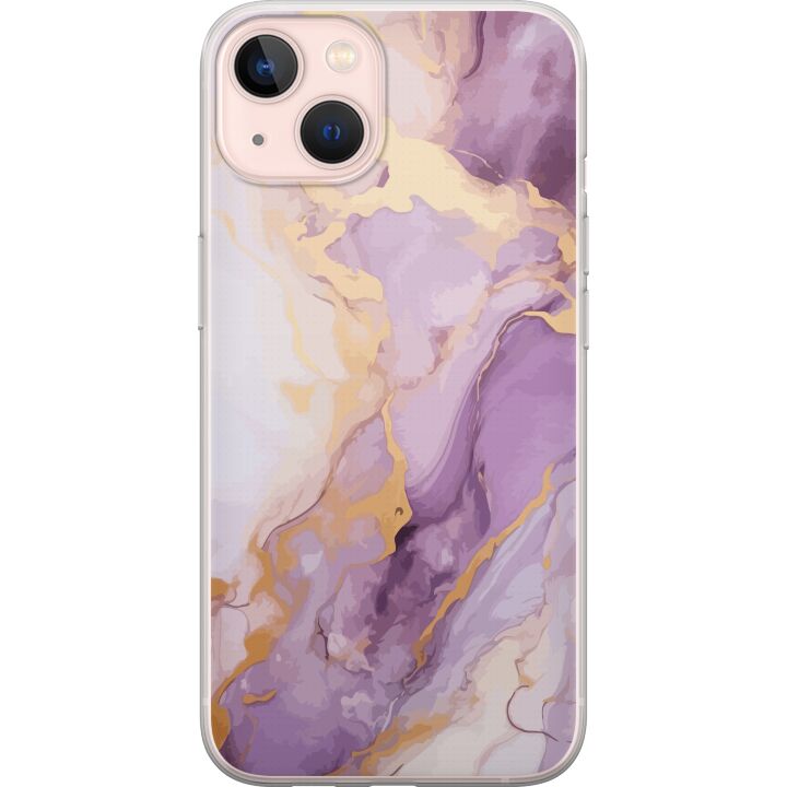 Kompatibelt Mobilskal till Apple iPhone 13 mini Marmor Lila Guld