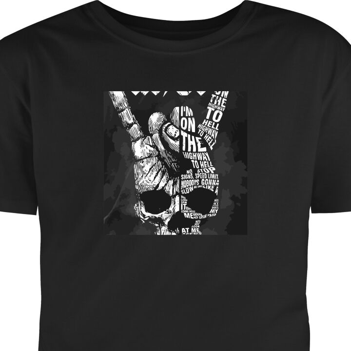 T-Shirt ACDC Rockemusikkband Gitar Klassisk Svart Liten