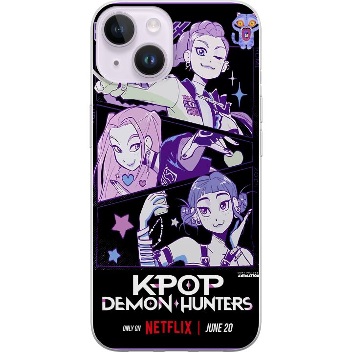 Kompatibelt Mobilskal till Apple iPhone 15 Plus Kpop Demon Hunters Huntrix Stjärnor Mira Zoey Rumi Lila Idol Sken