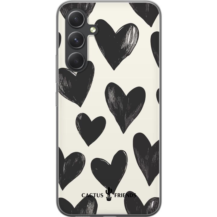 Kompatibelt Mobilskal till Samsung Galaxy S24 Cactus and Friends - Bold Black Love Pattern