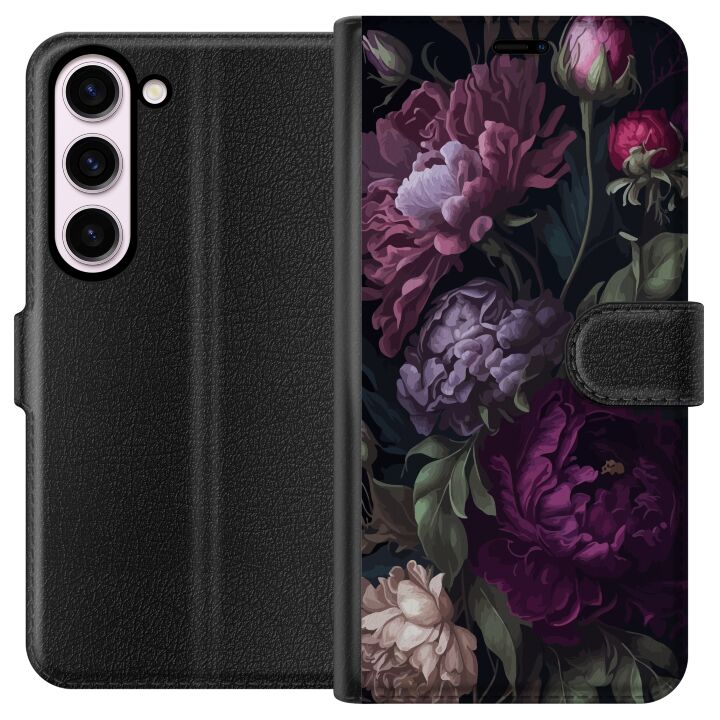 Kompatibelt Plånboksfodral till Samsung Galaxy S23 Blommor