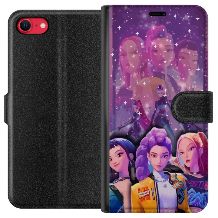 Kompatibelt Plånboksfodral till Apple iPhone SE (2022) Kpop Demon Hunters Zoey Mira Aya United Star Magic Cosmic Energy