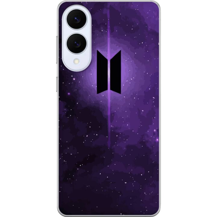 Kompatibelt Mobilskal till Samsung Galaxy S25 Edge BTS kpop logga lila galax poster rymddesign koreanskt band armé symbol stjärnhimmel musik fan kons