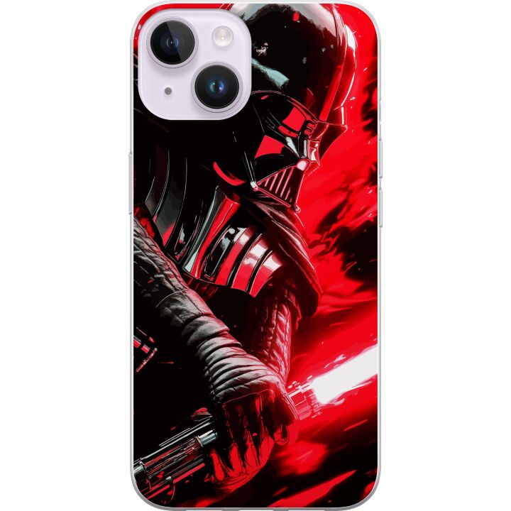 Kompatibelt Mobilskal till Apple iPhone 14 Darth Vader med röd ljussabel kraftfull futuristisk design inspirerad av galaxens mörka sida