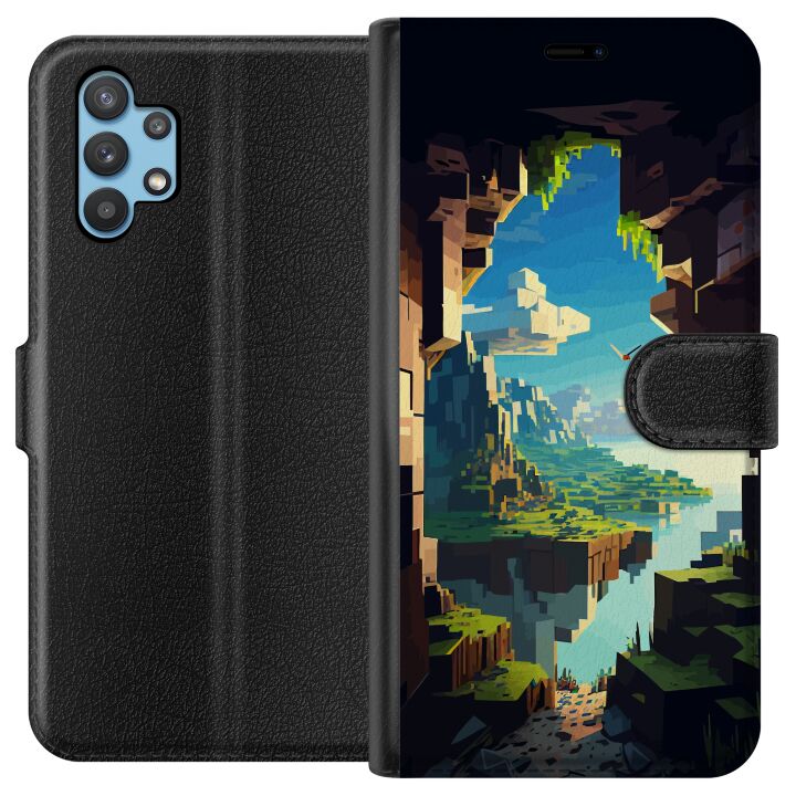 Kompatibelt Plånboksfodral till Samsung Galaxy A32 5G Minecraft