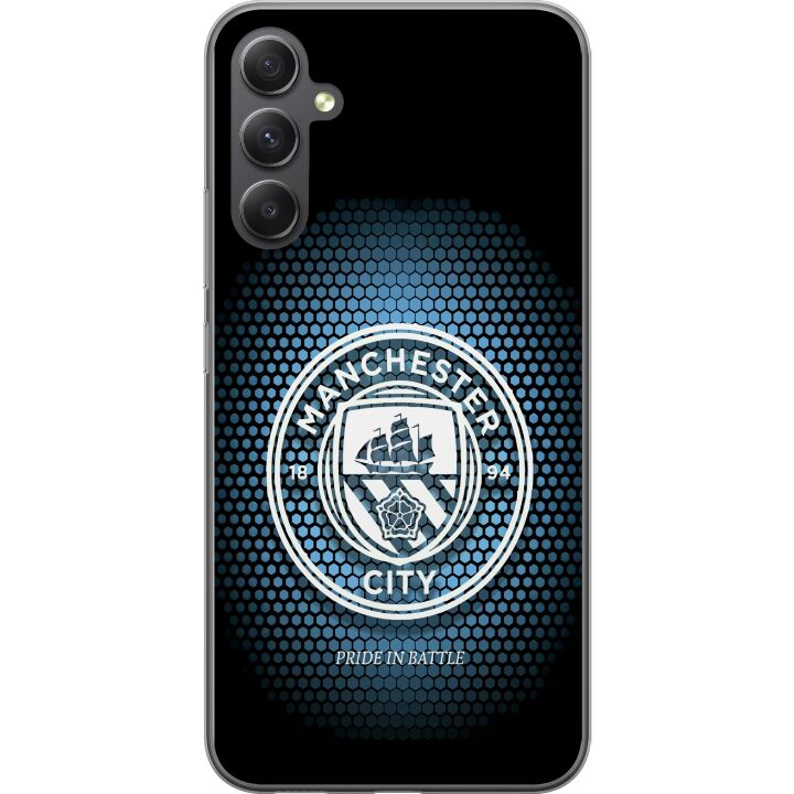 Kompatibelt Mobilskal till Samsung Galaxy A15 5G Manchester City fotboll Erling Haaland blå klubbdesign illustration