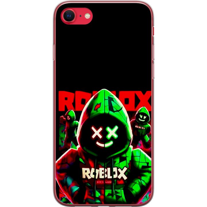 Kompatibelt Mobildeksel til Apple iPhone SE (2020) Roblox Shadow Squad Design mørk neon-inspirert stil med grønne og røde kontraster for et kult inte