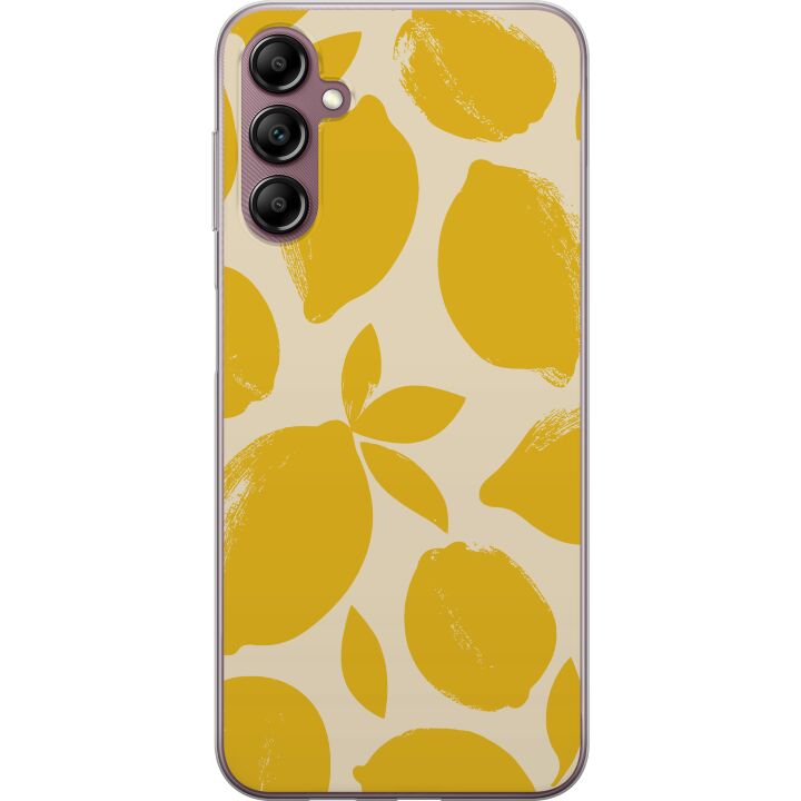 Kompatibelt Mobilskal till Samsung Galaxy A14 5G Citrontryck på citruskilar gul frukt kök sommar retrodesign mönster inspiration fräsch köksstil