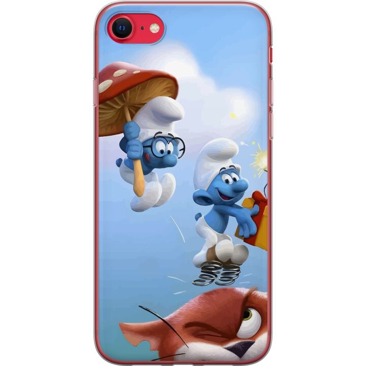 Kompatibelt Mobildeksel til Apple iPhone 7 Smurforna plakat blå komiske figurer retro tegneserie Schtroumpfs serie barndom klassiske karakterer desig