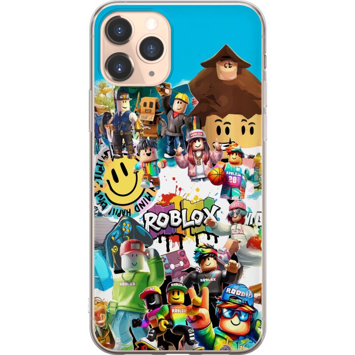 Kompatibelt Mobilskal till Apple iPhone 11 Pro Roblox Party färgglatt motiv med spelkaraktärer och gamingenergi för alla fans