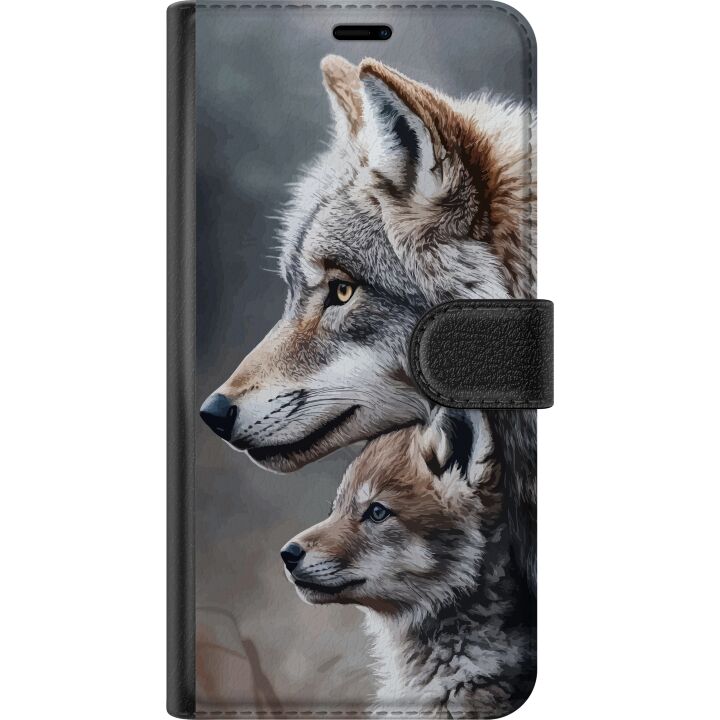 Kompatibelt Plånboksfodral till Samsung Galaxy A26 Vargar Vild Natur Djur Mystik