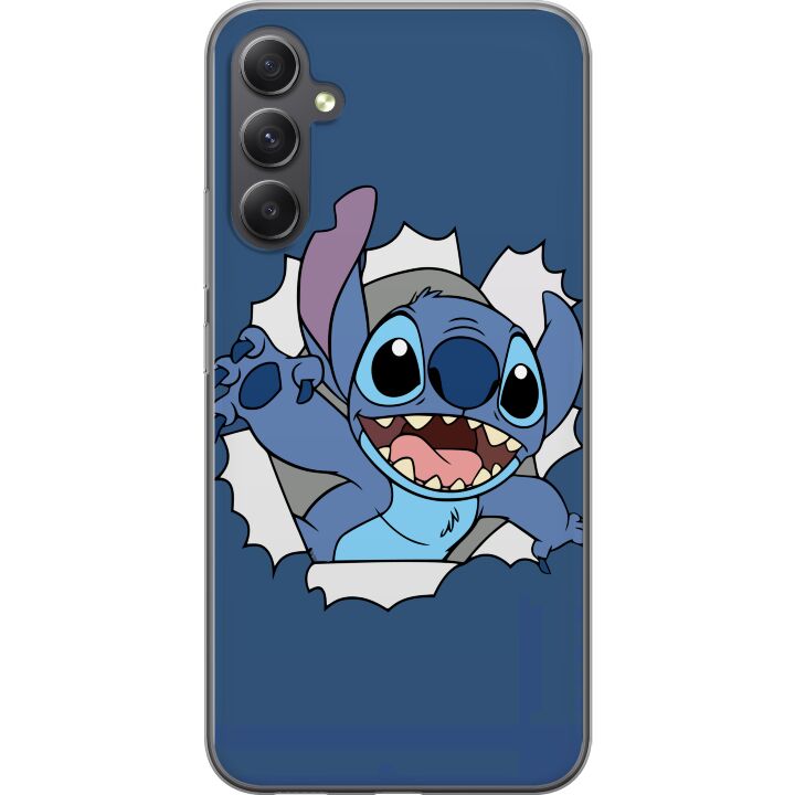 Kompatibelt Mobilskal till Samsung Galaxy A16 5G Disney Stitch Lilo och Stitch blå figur söt alien kawaii tecknad karaktär rolig affisch retrodesign