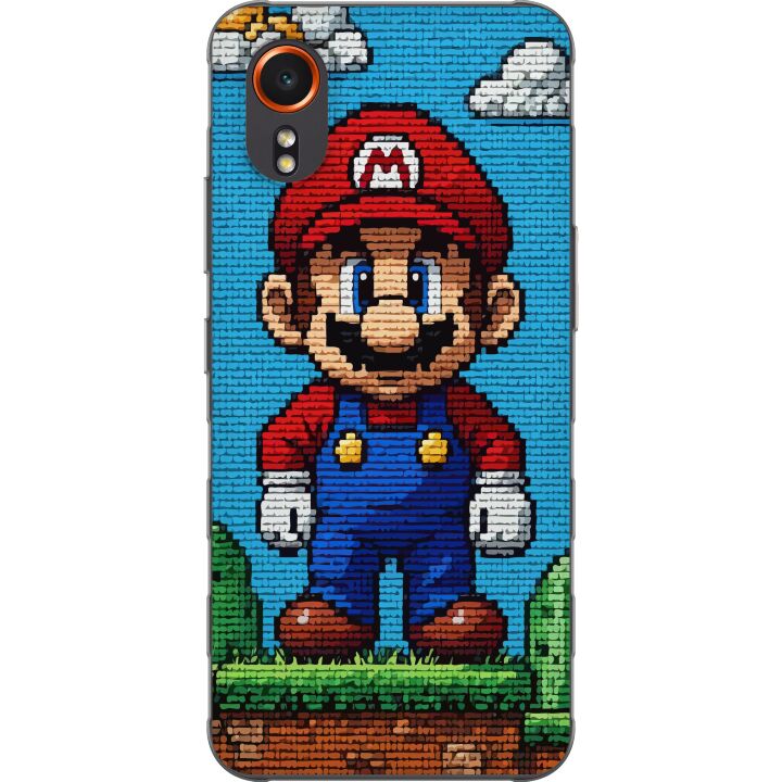 Kompatibelt Mobilskal till Samsung Galaxy Xcover7 Nintendo Super Mario affisch retro gaming 8bit pixelkonst spel klassisk hjälte muraldesign figur