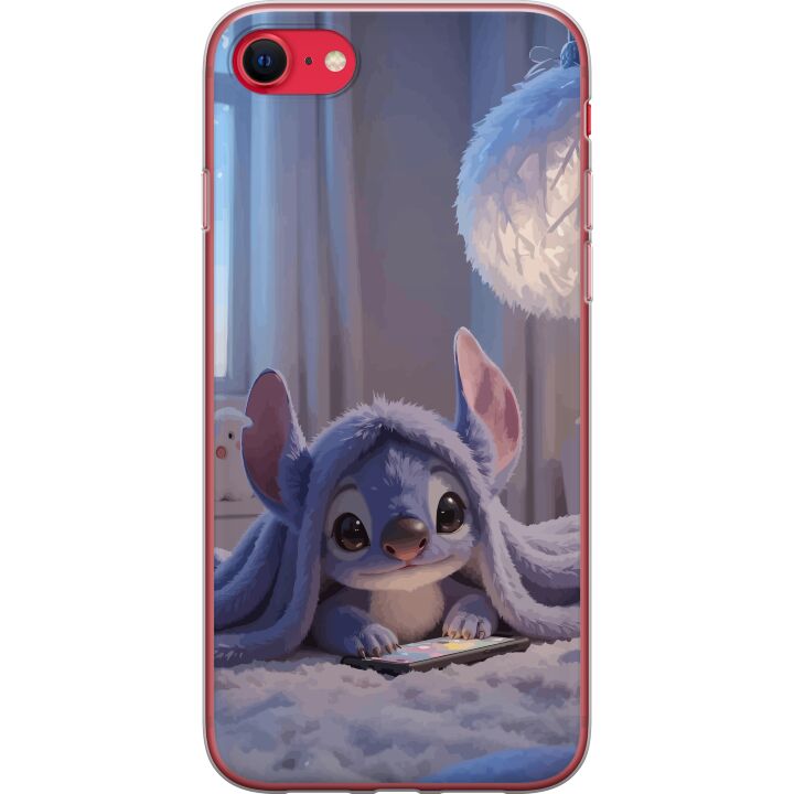 Kompatibelt Mobildeksel til Apple iPhone SE (2020) Stitch under teppe med telefon kveldskos i blå toner sjarmerende drømmeaktig design for alle som e