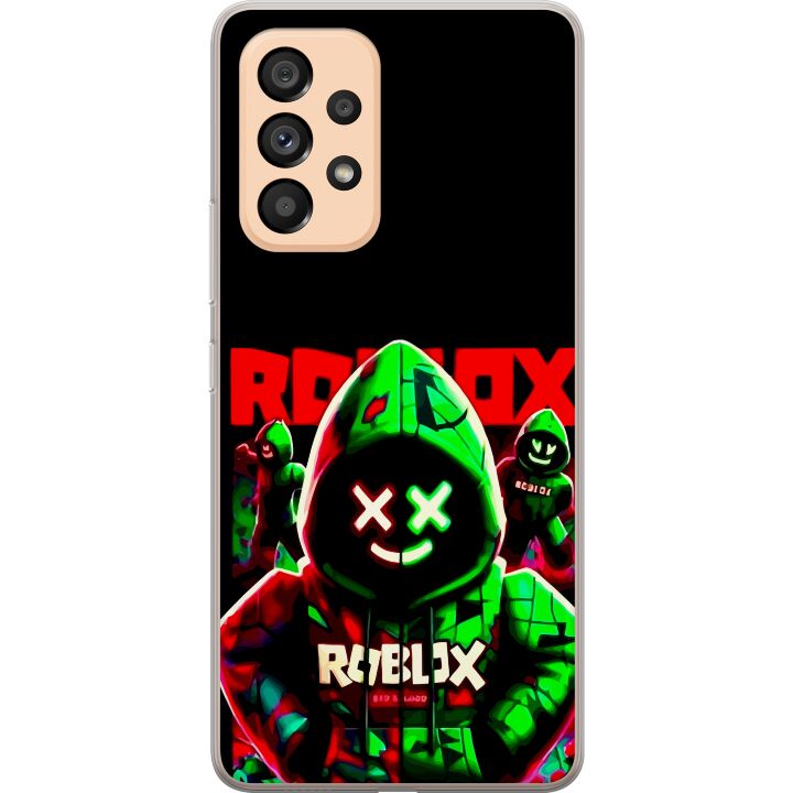 Kompatibelt Mobilskal till Samsung Galaxy A53 5G Roblox Shadow Squad Design mörk neoninspirerad stil med gröna och röda kontraster för en cool intens