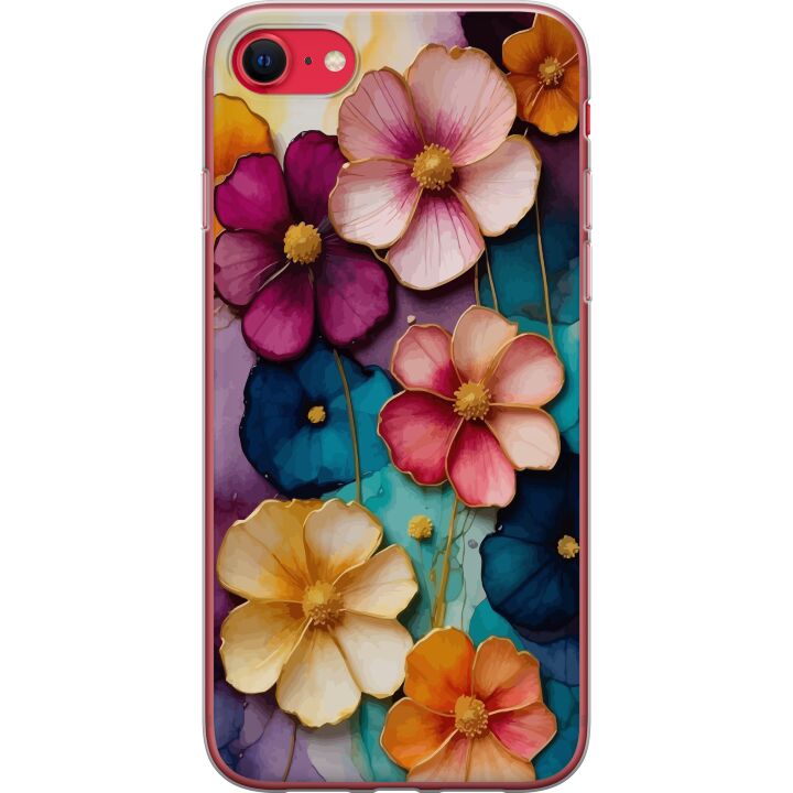 Kompatibelt Mobilskal till Apple iPhone SE (2022) Blommor Färger
