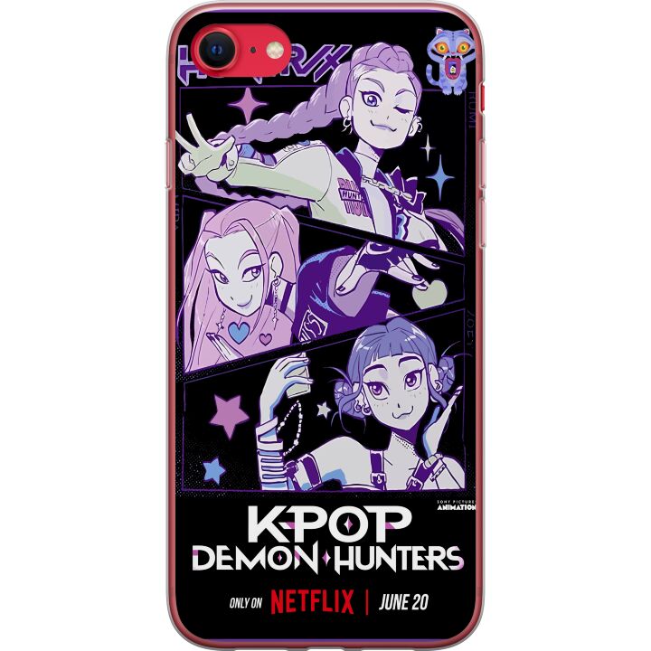 Kompatibelt Mobildeksel til Apple iPhone SE (2020) Kpop Demon Hunters Huntrix Stjerner Mira Zoey Rumi Lilla Idol Glød